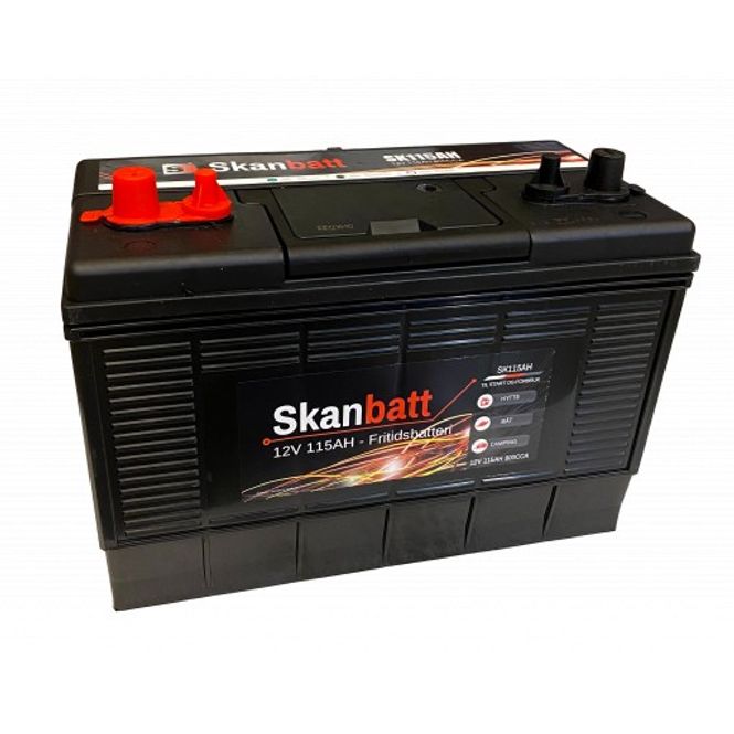 Hovedbilde SKANBATT Fritidsbatteri 12V 115AH 800CCA (330x172x222/242mm) Dua