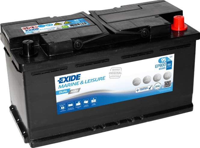 Hovedbilde EP800 EXIDE DUAL AGM START OG FORBRUKSBATTERI 95AH