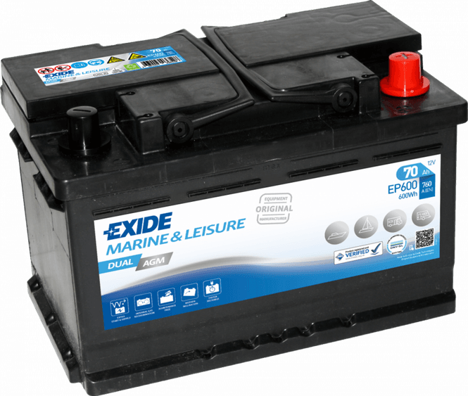 Hovedbilde EP600 EXIDE DUAL AGM START OG FORBRUKSBATTERI