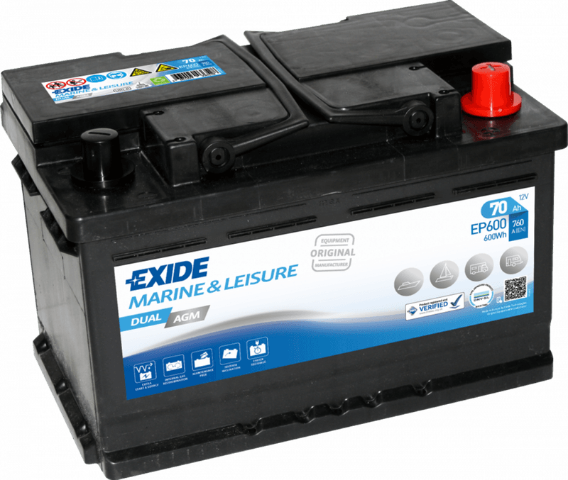 EP600 EXIDE DUAL AGM START OG FORBRUKSBATTERI