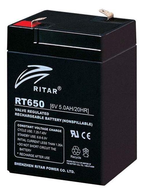 Hovedbilde RITAR AGM Batteri 6V 5AH (70x47x101mm) F1