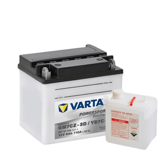 Hovedbilde  VARTA YB7C-A MC Batteri 12V 7AH 110CCA (130x90x114mm) +høyre YB