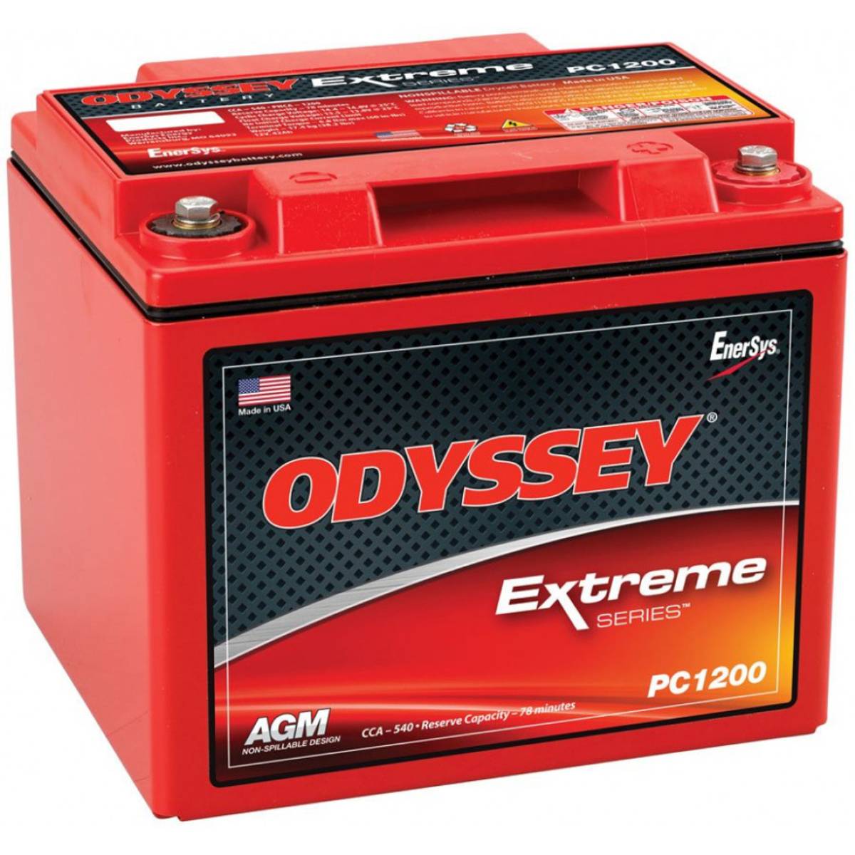 ODYSSEY PC1200MJ AGM Batteri 12V 42AH 540CCA (200x169x173mm) 