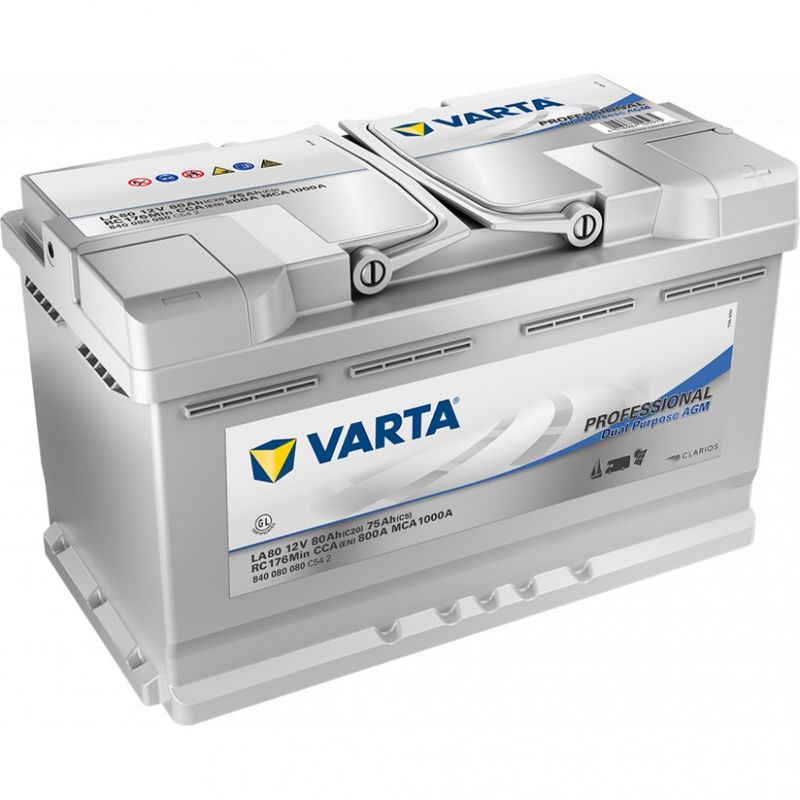 VARTA Professional Dual AGM Batteri 12V 80AH 800CCA LA80 +høyre LA80
