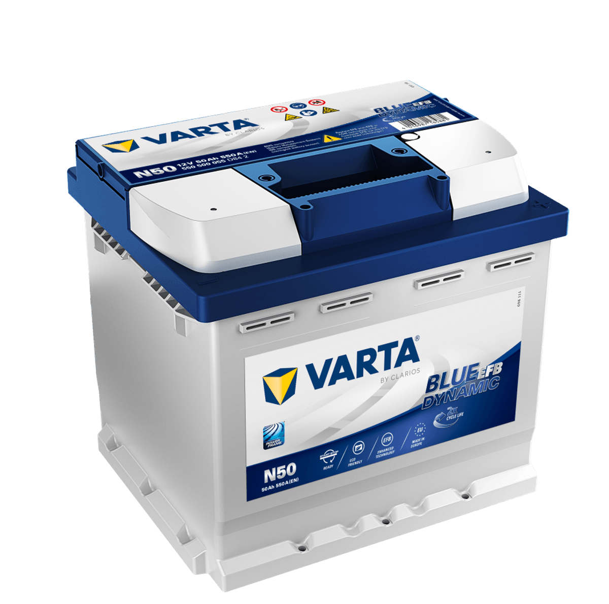 VARTA Blue Dynamic EFB Batteri 12V 50AH 550CCA (207x175x190/190m