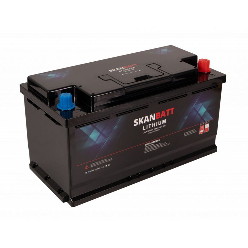 SKANBATT Lithium Batteri 12V 180Ah 150A BMS - Bluetooth - Bobil