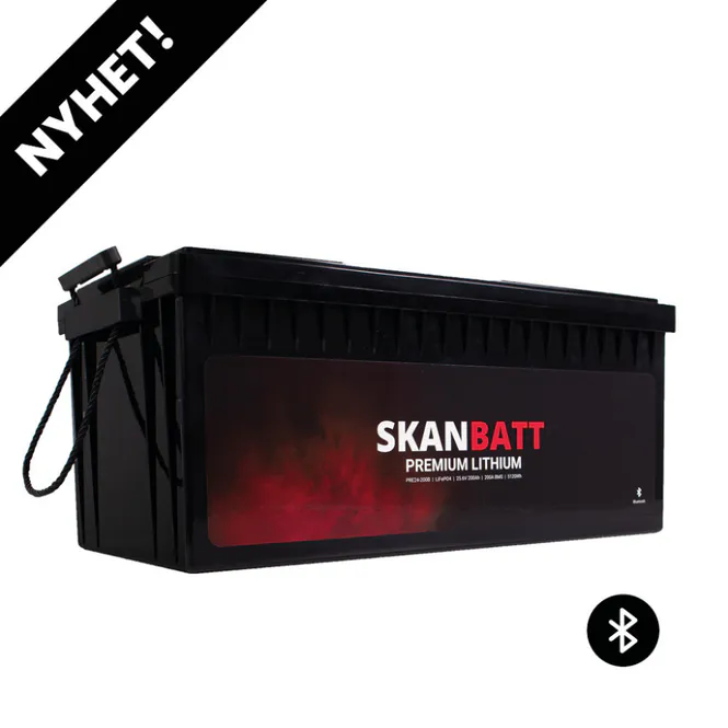 Hovedbilde SKANBATT Premium Lithium - 24V 200Ah 200A BMS - 522x268x218mm - Bluetooth - 8 Års garanti