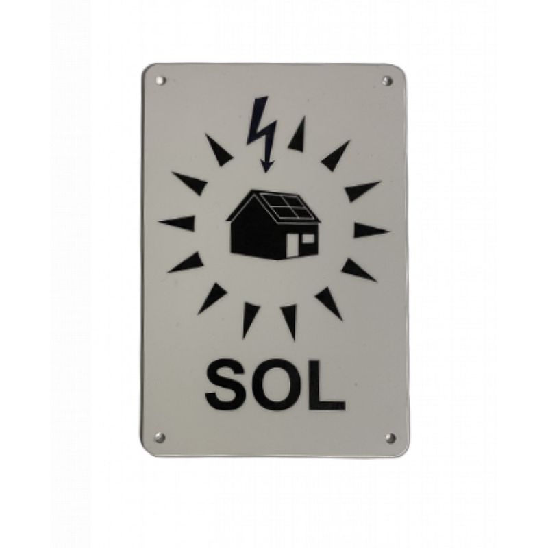 Skilt - Solceller på taket (aluminium)