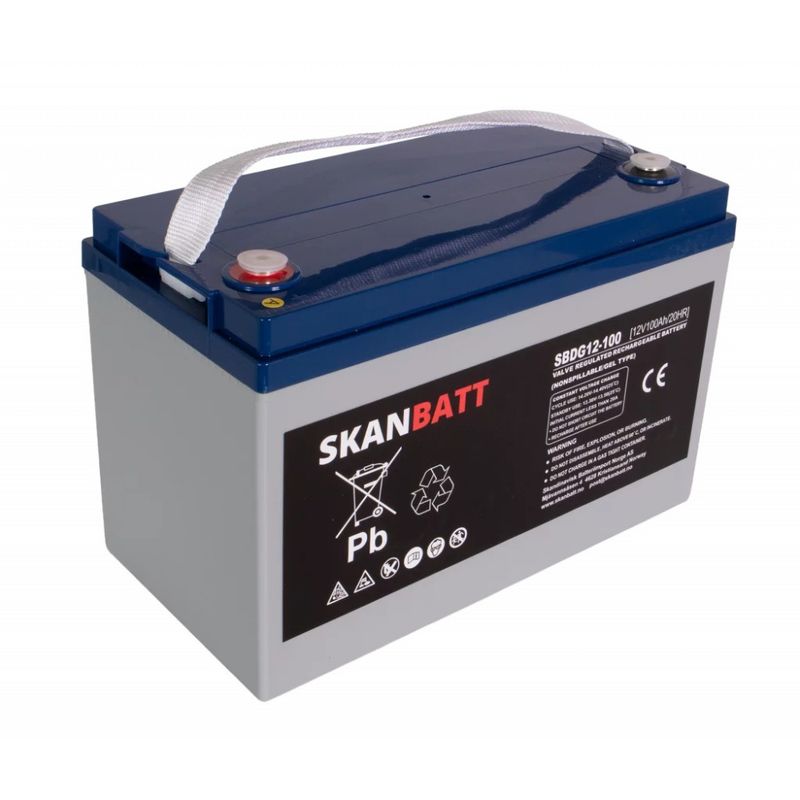 RITAR GEL Deep Cycle Batteri 12V 100AH (328x169x222mm) +venstre