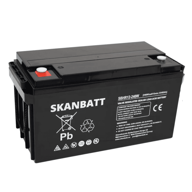 Hovedbilde RITAR High Rate AGM Batteri 12V 65AH (350x167x182mm) M6