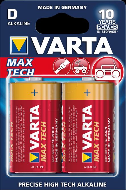 Hovedbilde VARTA Max Tech D 1,5V 2-pakning
