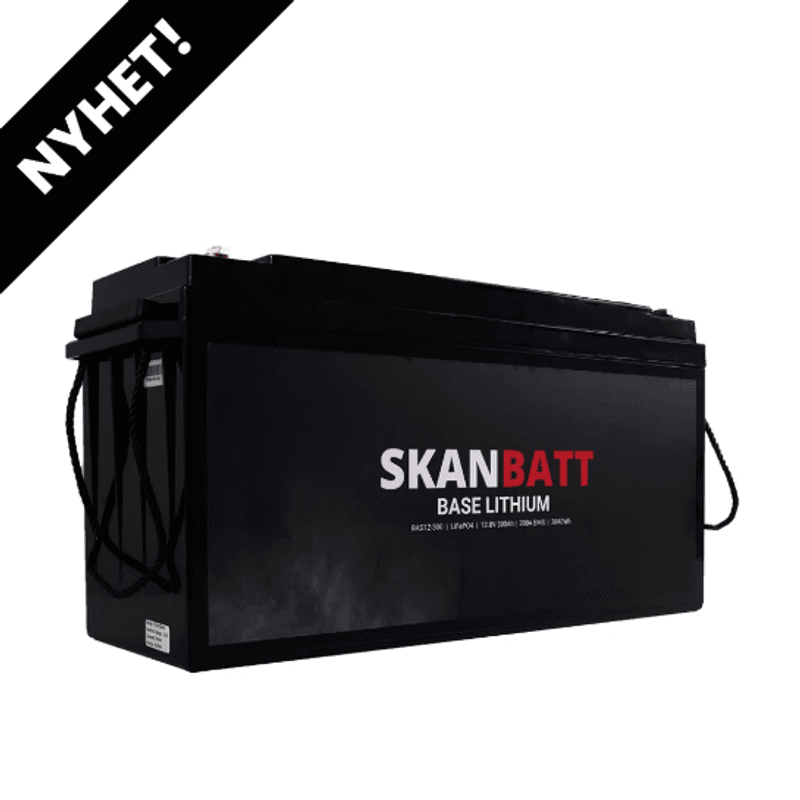 SKANBATT Base Lithium - 12V 300Ah 200A BMS - 483x170x240mm - 3 Års garanti