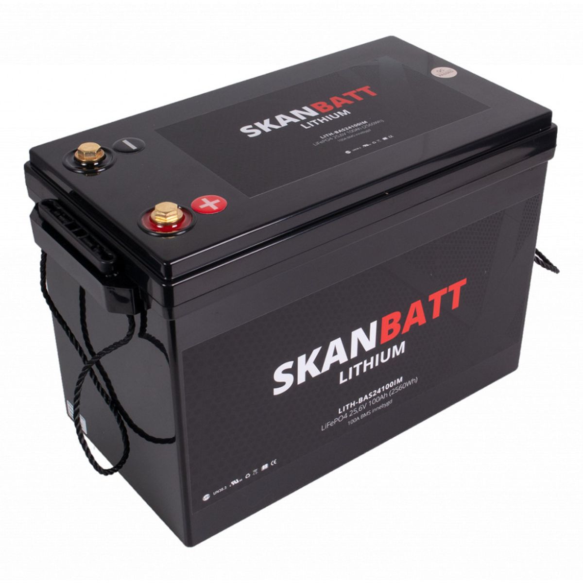 SKANBATT Lithium Batteri 24V 100Ah (LiFePO4) BMS 100A