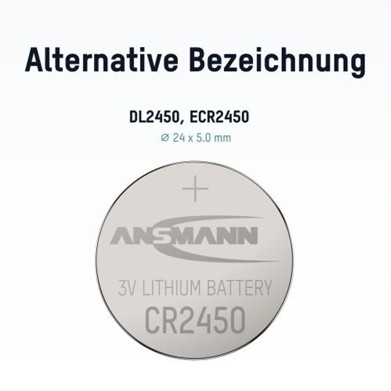 Litium-knappcelle CR2450 1 stk blisterpakning